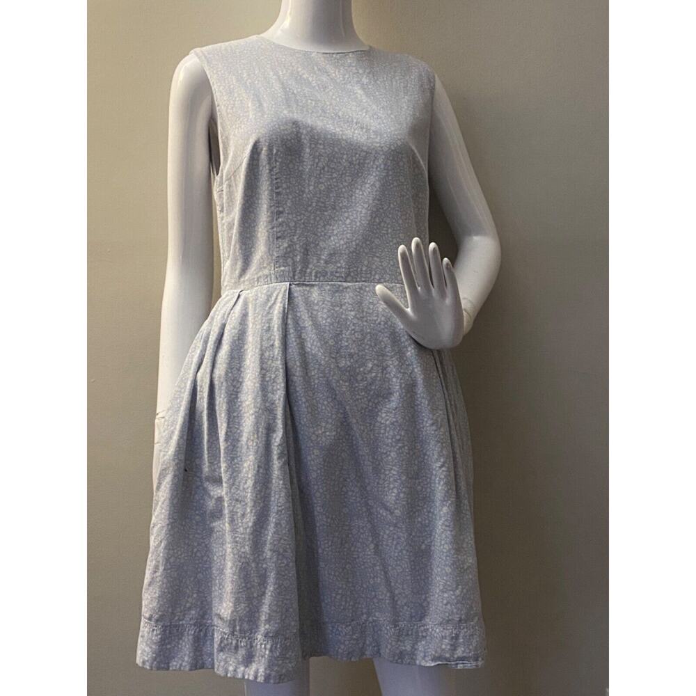 Old Navy Dress size 10 Tall Blue Flower Print Cotton